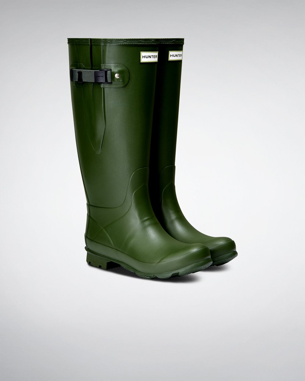 Womens Wide Fit Rain Boots - Hunter Norris Field (29UEHMRNG) - Green